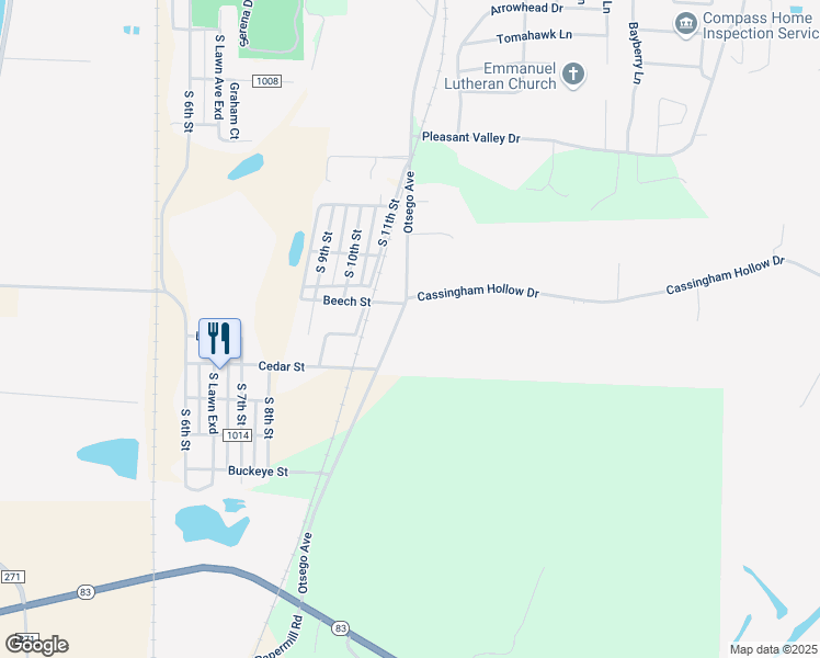 map of restaurants, bars, coffee shops, grocery stores, and more near 2234 Otsego Avenue in Coshocton