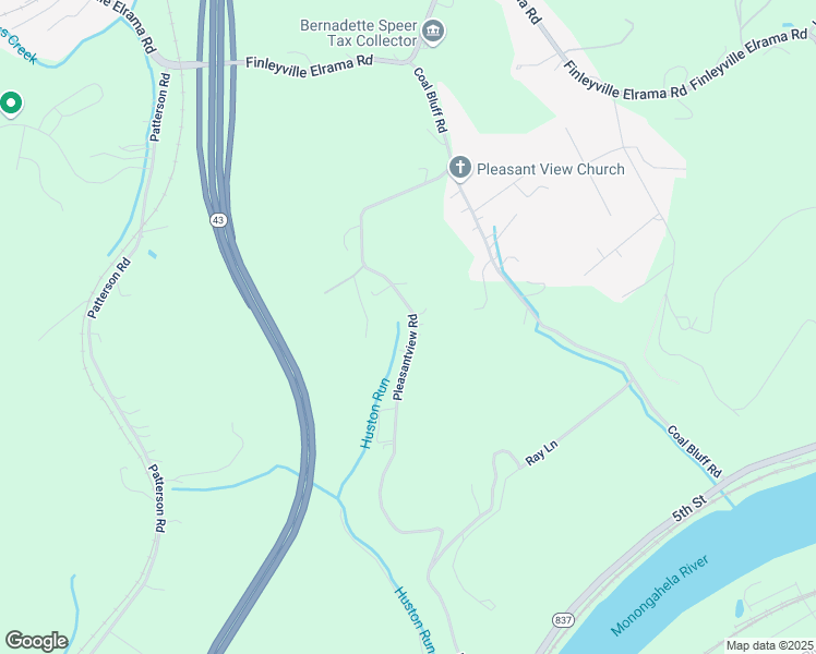 map of restaurants, bars, coffee shops, grocery stores, and more near 203 Pleasantview Road in Finleyville