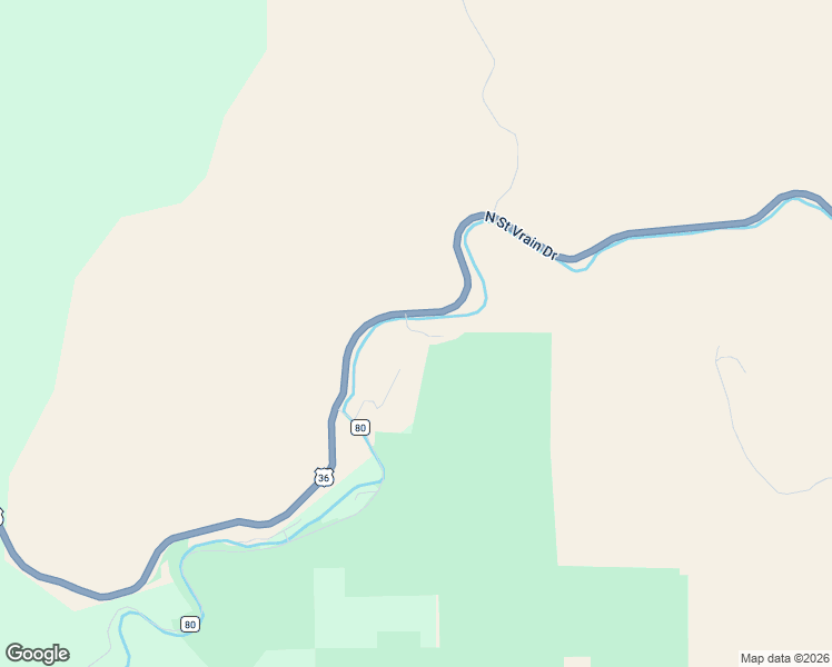 map of restaurants, bars, coffee shops, grocery stores, and more near 16458 North Saint Vrain Drive in Lyons