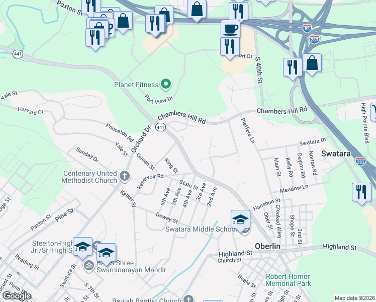 map of restaurants, bars, coffee shops, grocery stores, and more near 706 North Harrisburg Street in Harrisburg