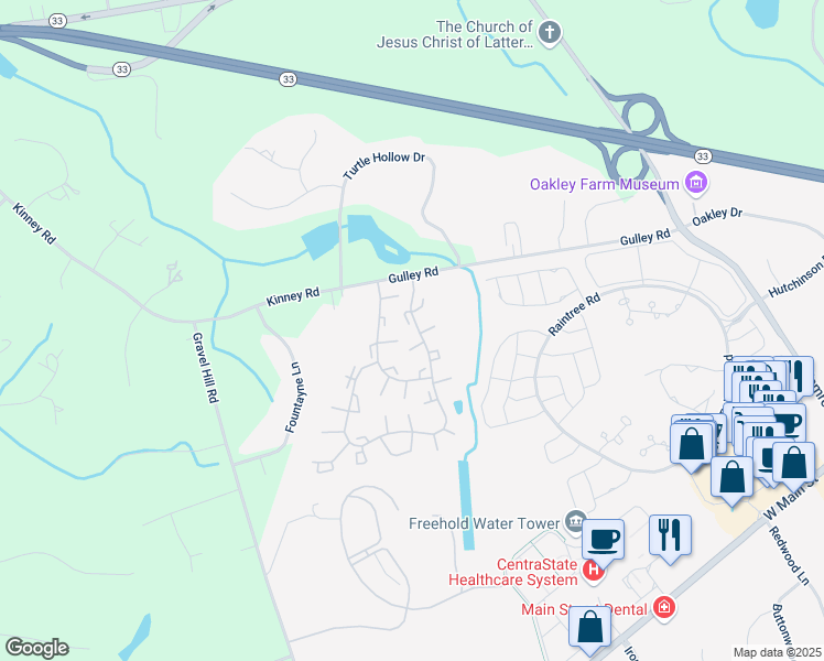 map of restaurants, bars, coffee shops, grocery stores, and more near 37 Rachel Court in Freehold Township