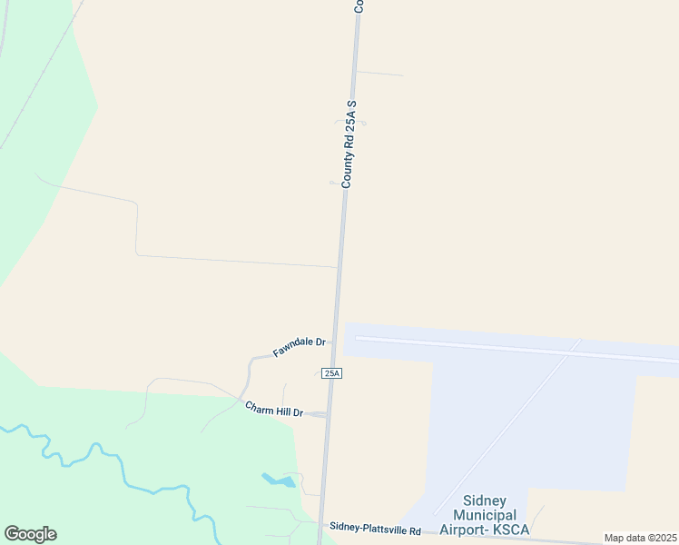 map of restaurants, bars, coffee shops, grocery stores, and more near 3673 County Road 25A South in Sidney