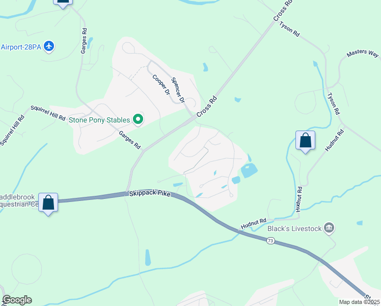map of restaurants, bars, coffee shops, grocery stores, and more near 2233 Chandler Lane in Schwenksville