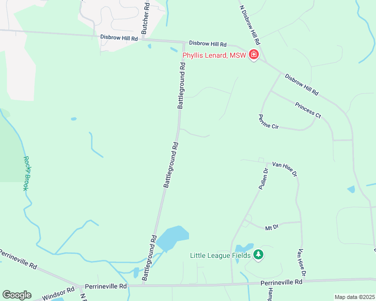 map of restaurants, bars, coffee shops, grocery stores, and more near 26 Battleground Road in Millstone