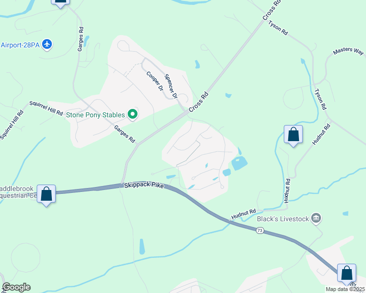 map of restaurants, bars, coffee shops, grocery stores, and more near 2233 Chandler Lane in Schwenksville