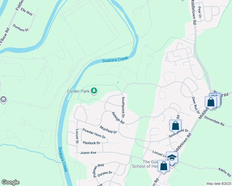 map of restaurants, bars, coffee shops, grocery stores, and more near 2157 Deer Run Drive in Hummelstown