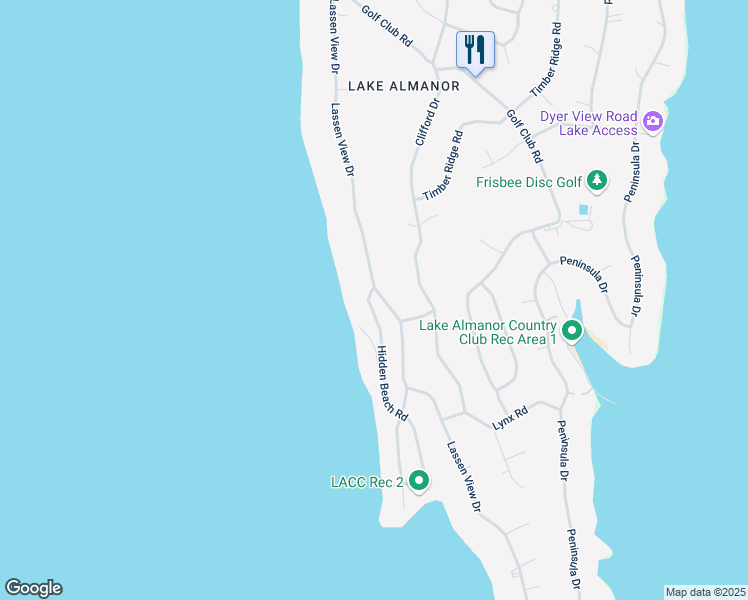 map of restaurants, bars, coffee shops, grocery stores, and more near 1105 Lassen View Drive in Westwood