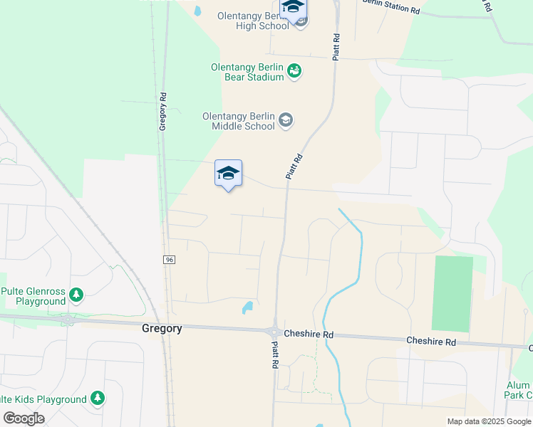 map of restaurants, bars, coffee shops, grocery stores, and more near 2747 Gregory Road in Delaware
