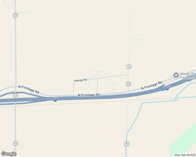 map of restaurants, bars, coffee shops, grocery stores, and more near 12748 Energy Road in Fort Morgan
