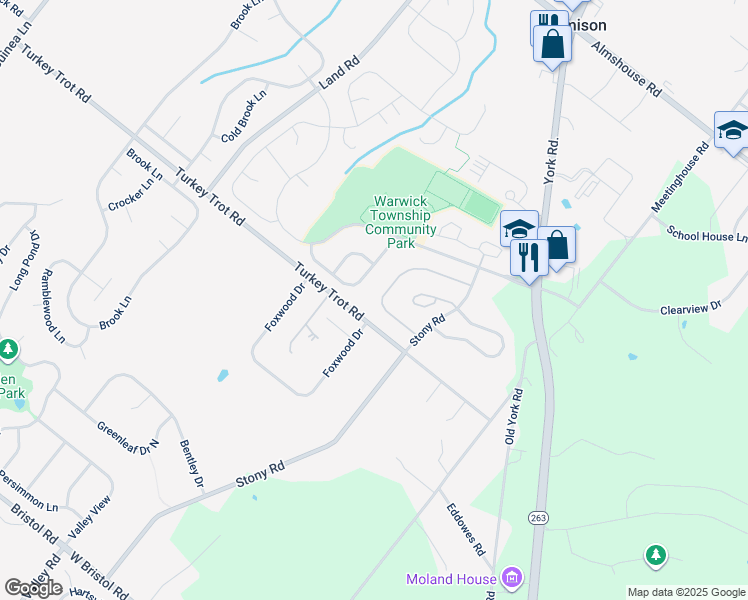 map of restaurants, bars, coffee shops, grocery stores, and more near 1636 Rockcress Drive in Jamison