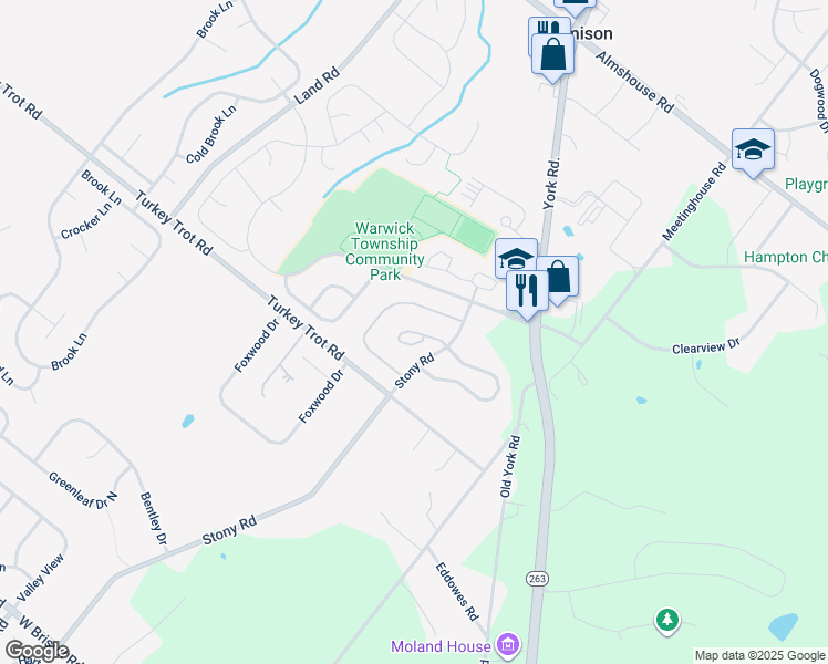 map of restaurants, bars, coffee shops, grocery stores, and more near 1686 Mayfield Circle in Jamison