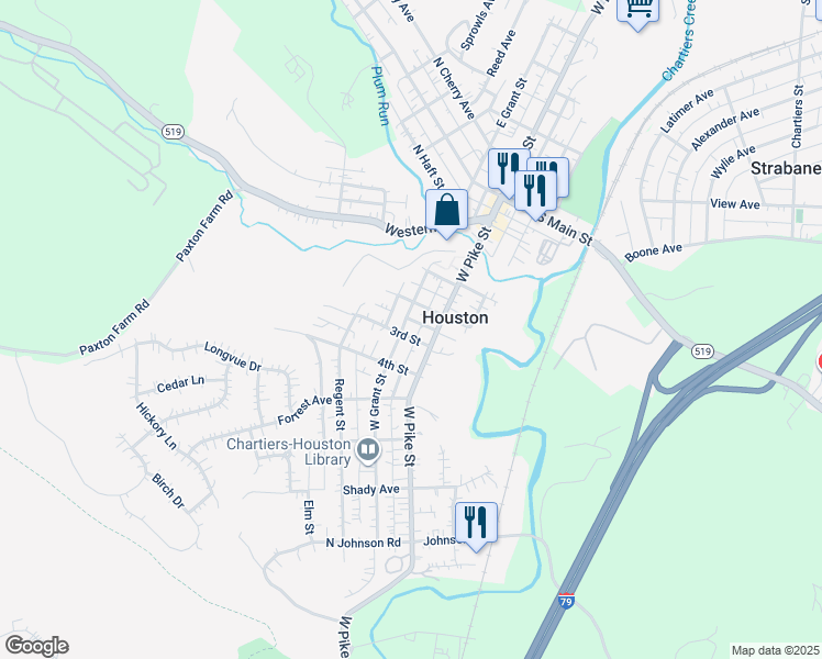 map of restaurants, bars, coffee shops, grocery stores, and more near 19 2nd Street in Houston