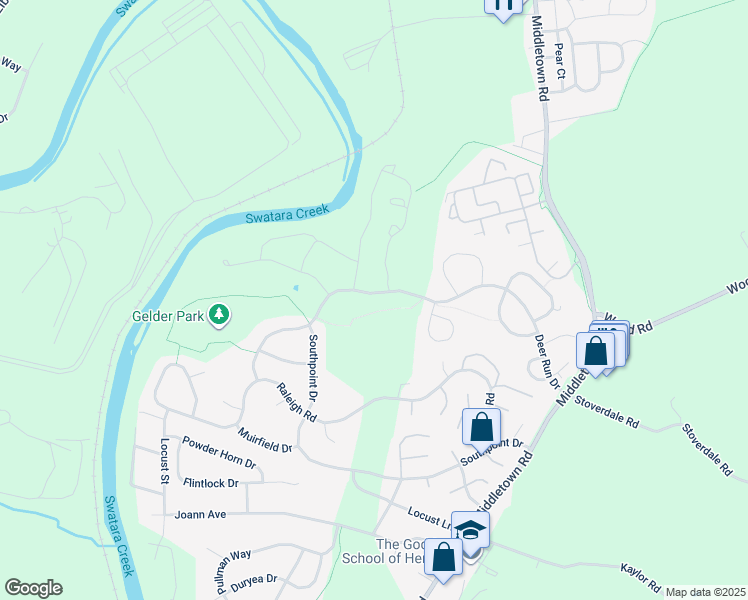 map of restaurants, bars, coffee shops, grocery stores, and more near 2067 Deer Run Drive in Hummelstown
