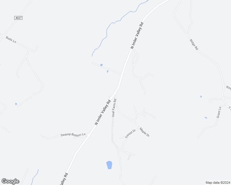 map of restaurants, bars, coffee shops, grocery stores, and more near North Imler Valley Road in Imler