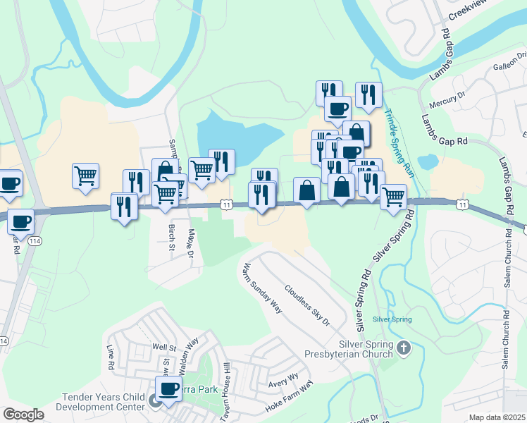 map of restaurants, bars, coffee shops, grocery stores, and more near 6455 Carlisle Pike in Mechanicsburg