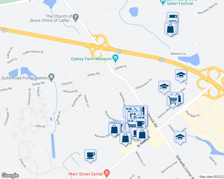 map of restaurants, bars, coffee shops, grocery stores, and more near 176 Pagoda Lane in Freehold