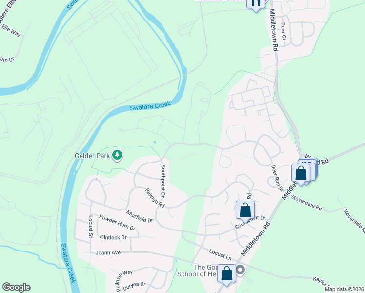 map of restaurants, bars, coffee shops, grocery stores, and more near 2095 Deer Run Drive in Hummelstown