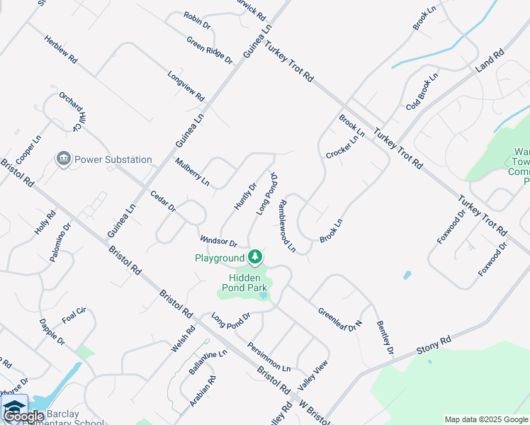 map of restaurants, bars, coffee shops, grocery stores, and more near 1509 Long Pond Drive in Warrington