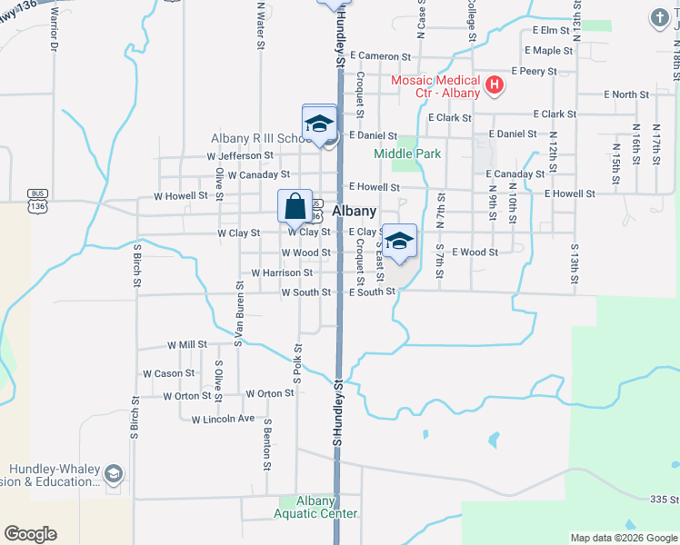 map of restaurants, bars, coffee shops, grocery stores, and more near 101 West Harrison Street in Albany