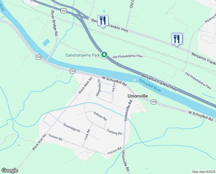 map of restaurants, bars, coffee shops, grocery stores, and more near 16 Heather Lane in Douglassville