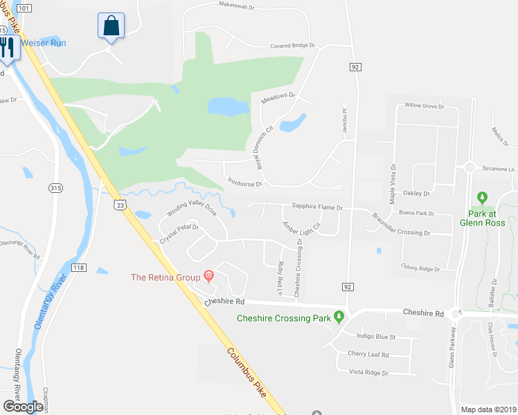 map of restaurants, bars, coffee shops, grocery stores, and more near 500 Round Pearl Court in Delaware