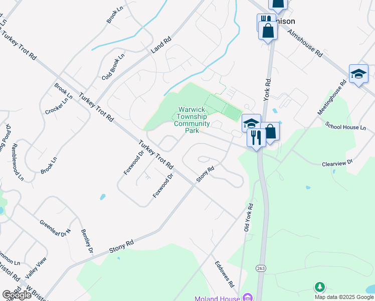 map of restaurants, bars, coffee shops, grocery stores, and more near 1636 Rockcress Drive in Jamison
