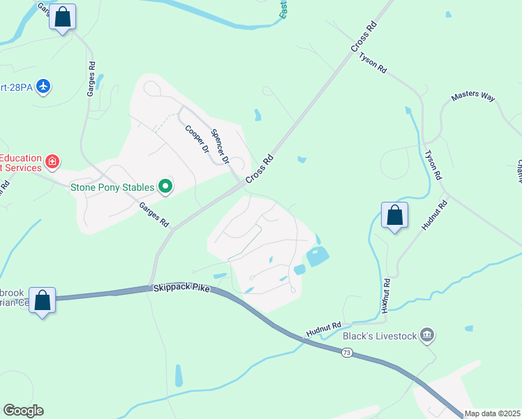 map of restaurants, bars, coffee shops, grocery stores, and more near 2253 Chandler Lane in Schwenksville