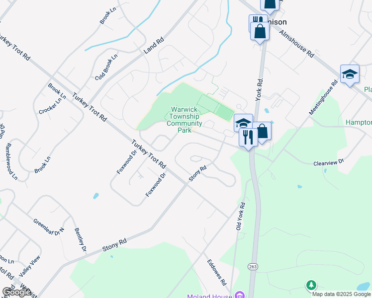 map of restaurants, bars, coffee shops, grocery stores, and more near 1661 Rockcress Drive in Jamison