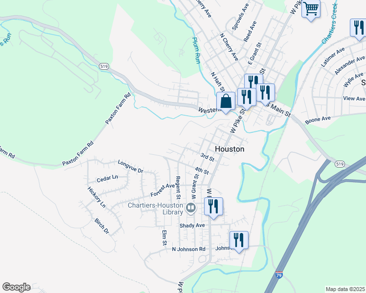 map of restaurants, bars, coffee shops, grocery stores, and more near 136 3rd Street in Houston
