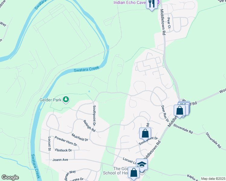 map of restaurants, bars, coffee shops, grocery stores, and more near 2067 Deer Run Drive in Hummelstown