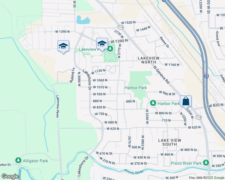 map of restaurants, bars, coffee shops, grocery stores, and more near 2786 West 950 North in Provo