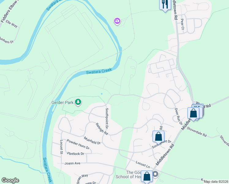map of restaurants, bars, coffee shops, grocery stores, and more near 2095 Deer Run Dr in Hummelstown