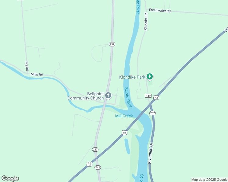 map of restaurants, bars, coffee shops, grocery stores, and more near 4666 Delaware Street in Delaware