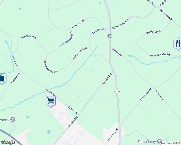 map of restaurants, bars, coffee shops, grocery stores, and more near 934 Clubhouse Drive in Montgomery County