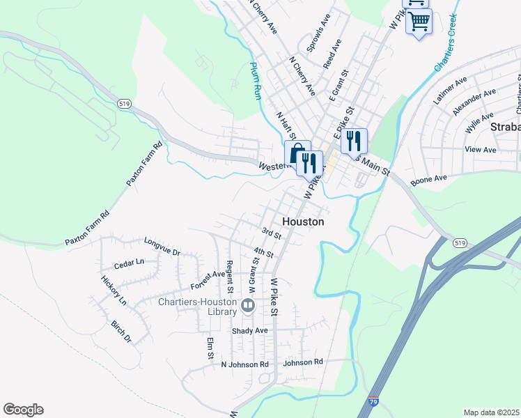 map of restaurants, bars, coffee shops, grocery stores, and more near 116 3rd Street in Houston