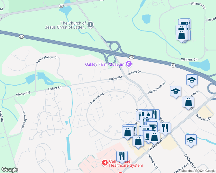 map of restaurants, bars, coffee shops, grocery stores, and more near 1 Pagoda Lane in Freehold