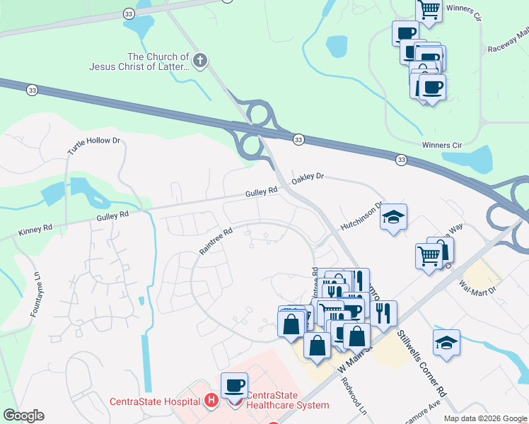 map of restaurants, bars, coffee shops, grocery stores, and more near 82 Pagoda Lane in Freehold