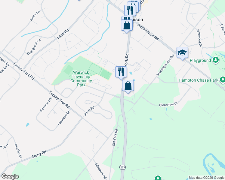 map of restaurants, bars, coffee shops, grocery stores, and more near 1600 Meyer Way in Jamison