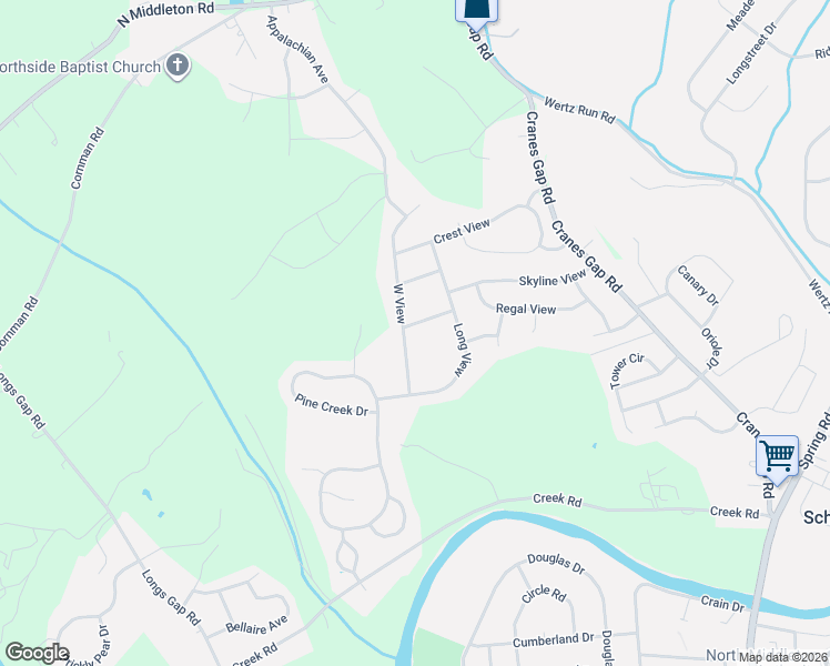 map of restaurants, bars, coffee shops, grocery stores, and more near 30 West View in Carlisle