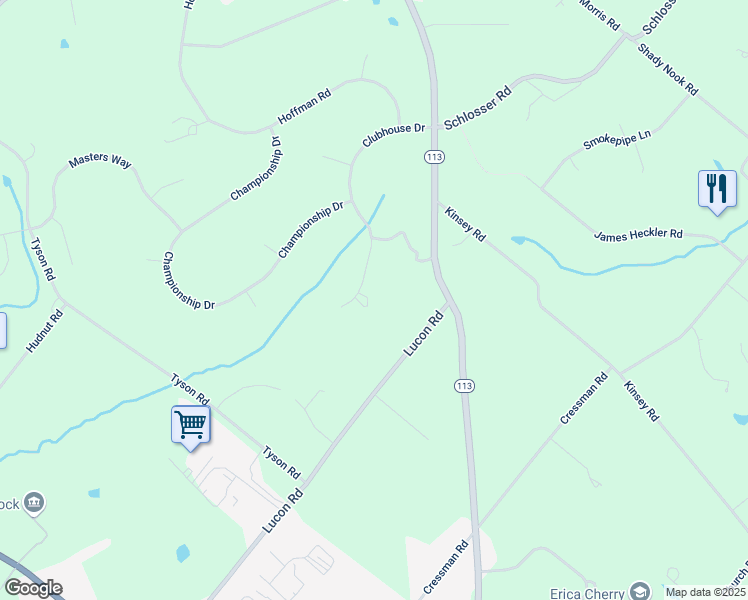 map of restaurants, bars, coffee shops, grocery stores, and more near 934 Clubhouse Drive in Montgomery County