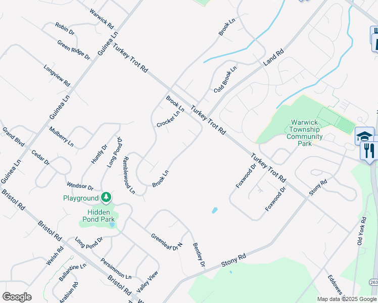 map of restaurants, bars, coffee shops, grocery stores, and more near 1458 Brook Lane in Jamison