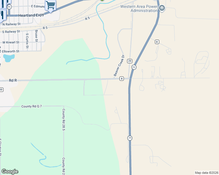 map of restaurants, bars, coffee shops, grocery stores, and more near 28840 County Road R in Brush