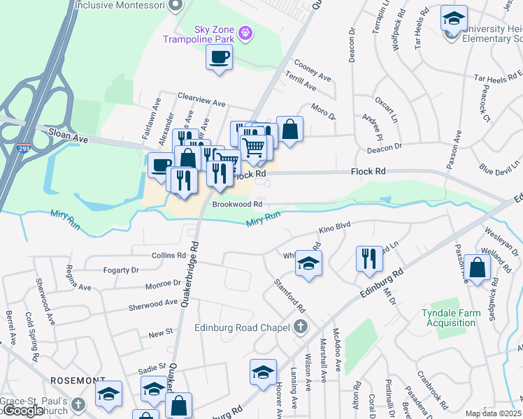map of restaurants, bars, coffee shops, grocery stores, and more near 53 Flock Road in Hamilton Township