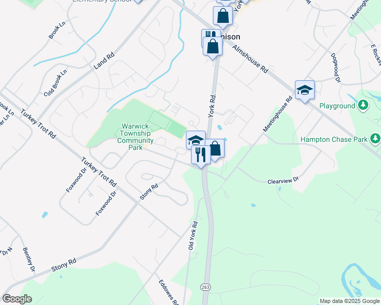 map of restaurants, bars, coffee shops, grocery stores, and more near 1518 Springfield Court in Jamison