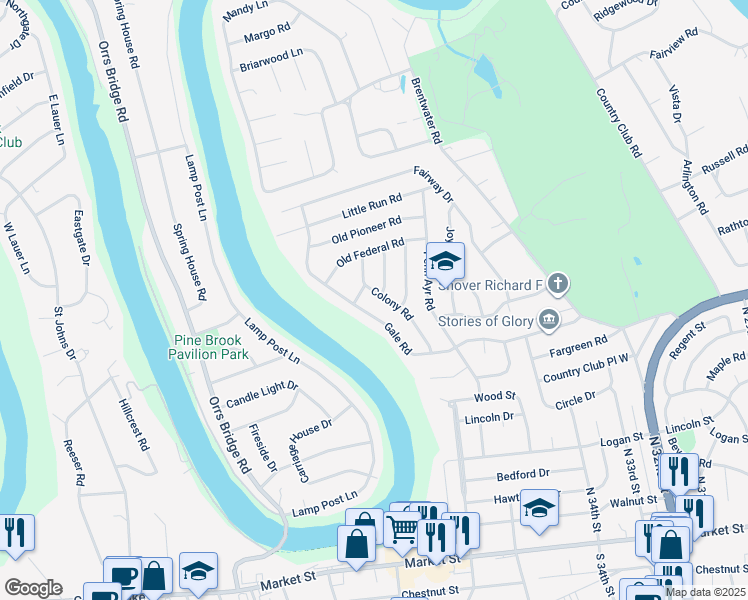 map of restaurants, bars, coffee shops, grocery stores, and more near 503 Ellen Road in Camp Hill
