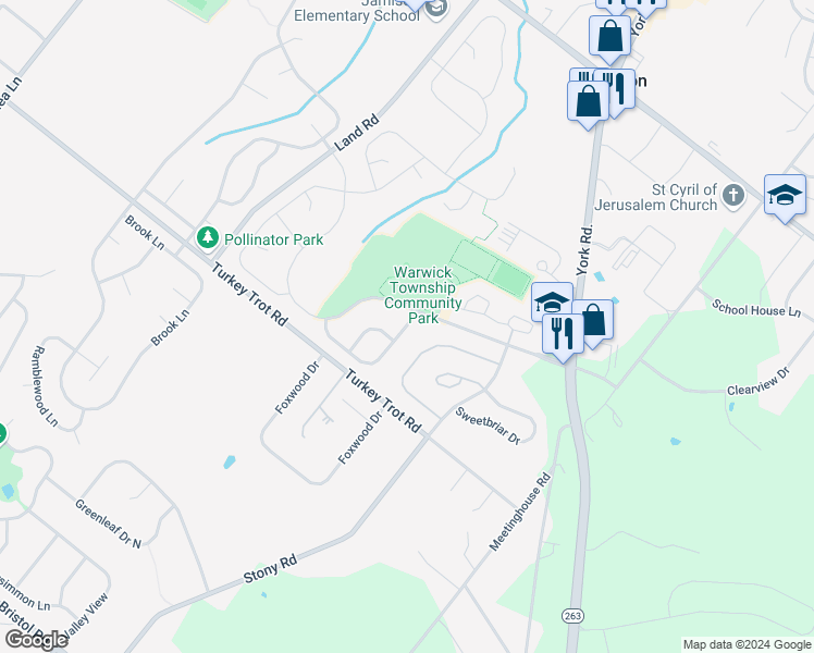 map of restaurants, bars, coffee shops, grocery stores, and more near 1720 Hampton Drive in Jamison