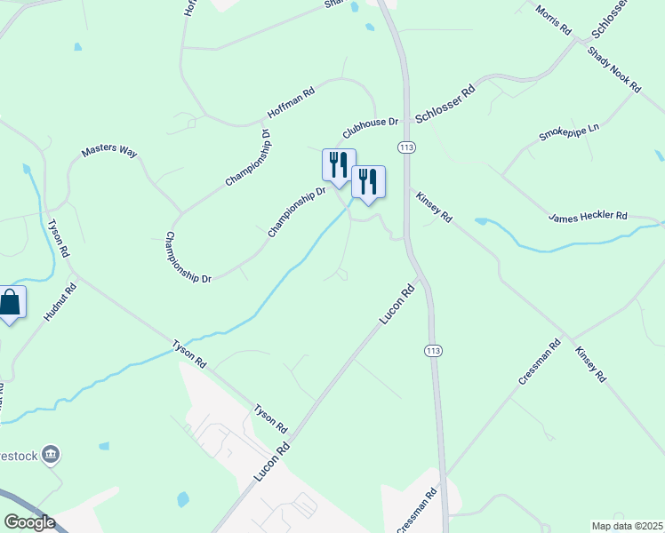 map of restaurants, bars, coffee shops, grocery stores, and more near 929 Clubhouse Drive in Harleysville