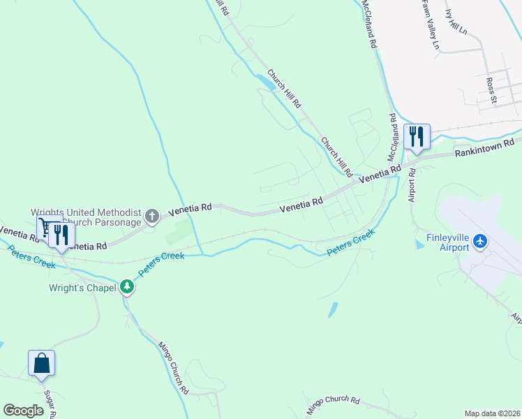 map of restaurants, bars, coffee shops, grocery stores, and more near 865 Venetia Road in Venetia