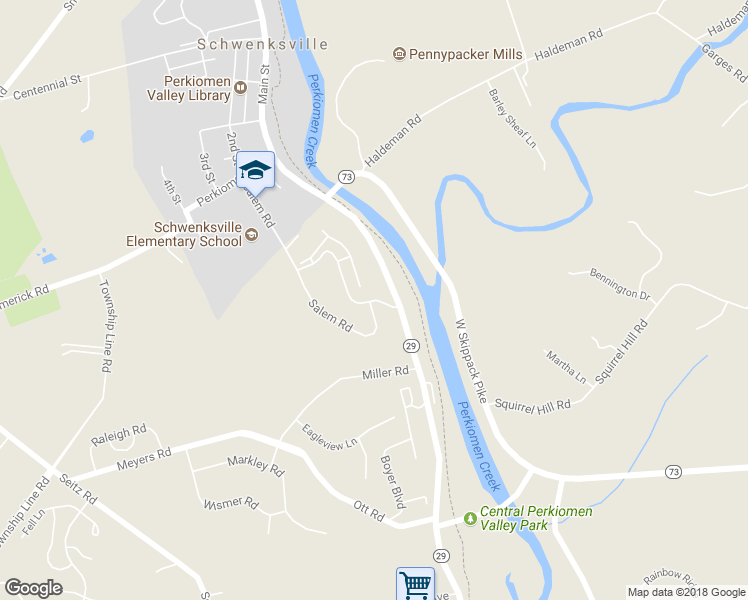 map of restaurants, bars, coffee shops, grocery stores, and more near 184 Lexington Road in Schwenksville