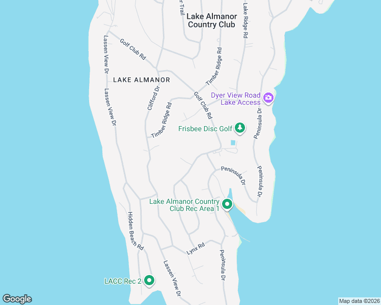 map of restaurants, bars, coffee shops, grocery stores, and more near 1113 Lake Ridge Road in Lake Almanor Country Club
